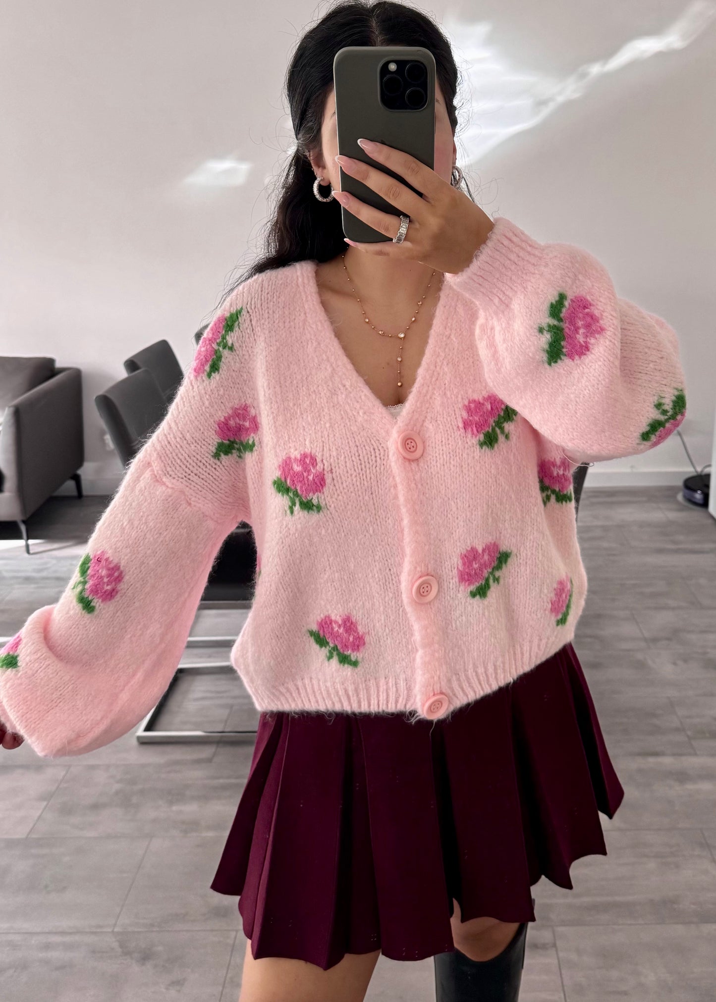 FALTENROCK LARA WEINROT