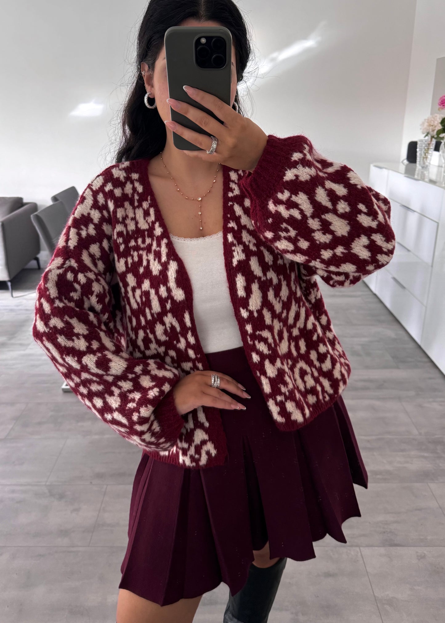 FALTENROCK LARA WEINROT