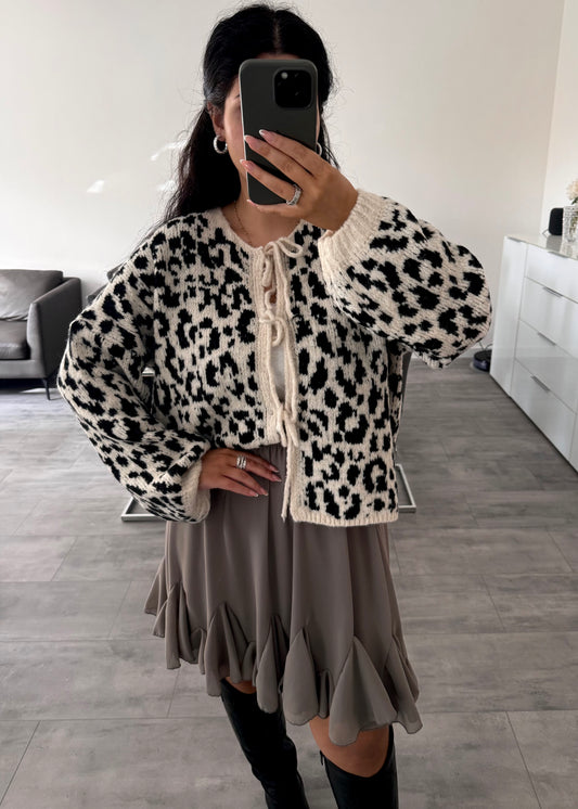 CARDIGAN NALA LEO CREME/SCHWARZ