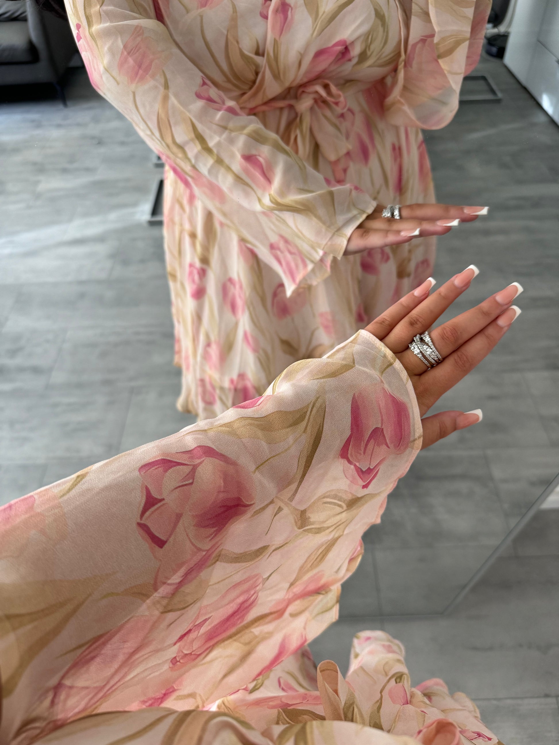 KLEID SOFIA TULPEN ROSA – Miss Nova Damenmode