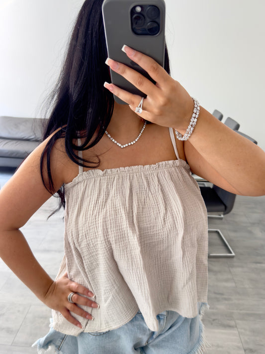 MUSSELIN TOP KAIA BEIGE