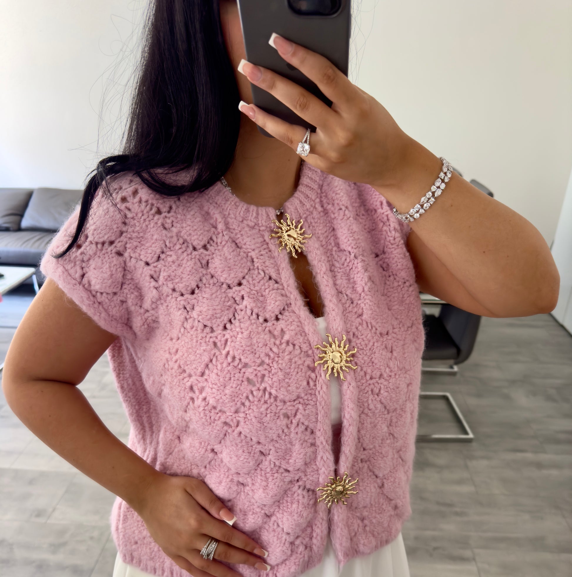 CARDIGAN WESTE VALERIE ROSA – Miss Nova Damenmode