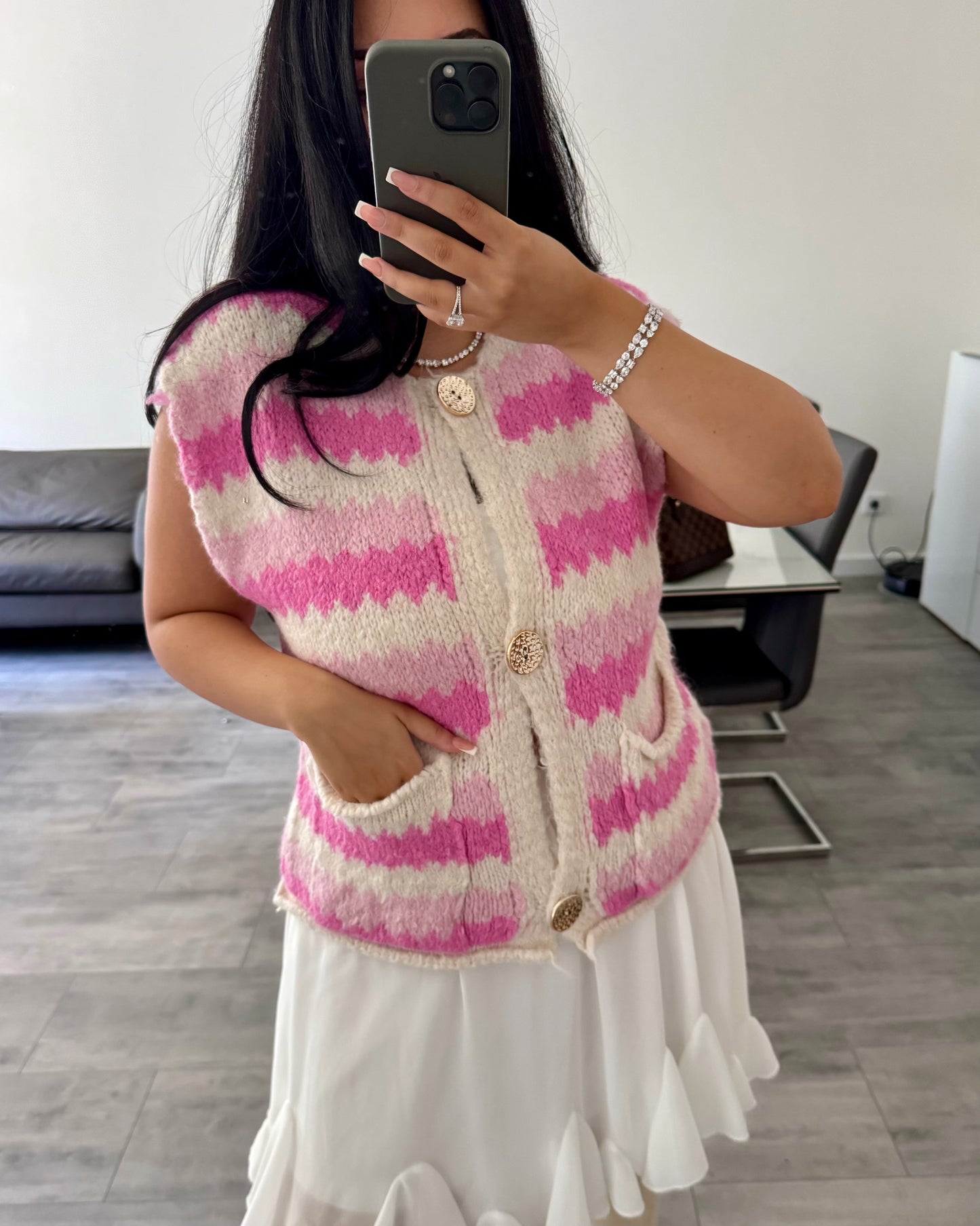CARDIGAN WESTE DALYA ROSA – Miss Nova Damenmode
