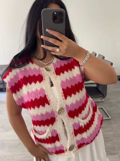 CARDIGAN WESTE DALYA ROT – Damenmode bei Miss Nova