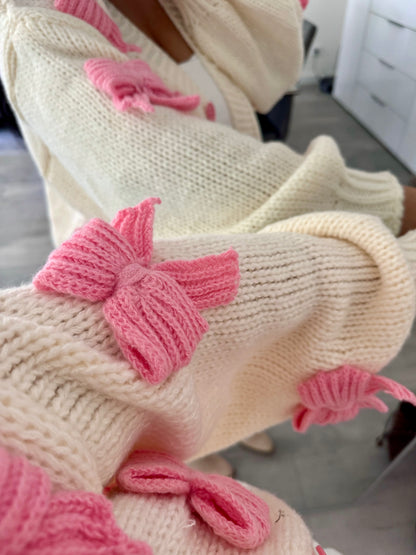 CARDIGAN SCHLEIFE ROSA