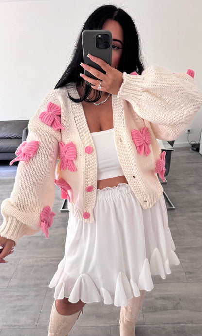 CARDIGAN SCHLEIFE ROSA