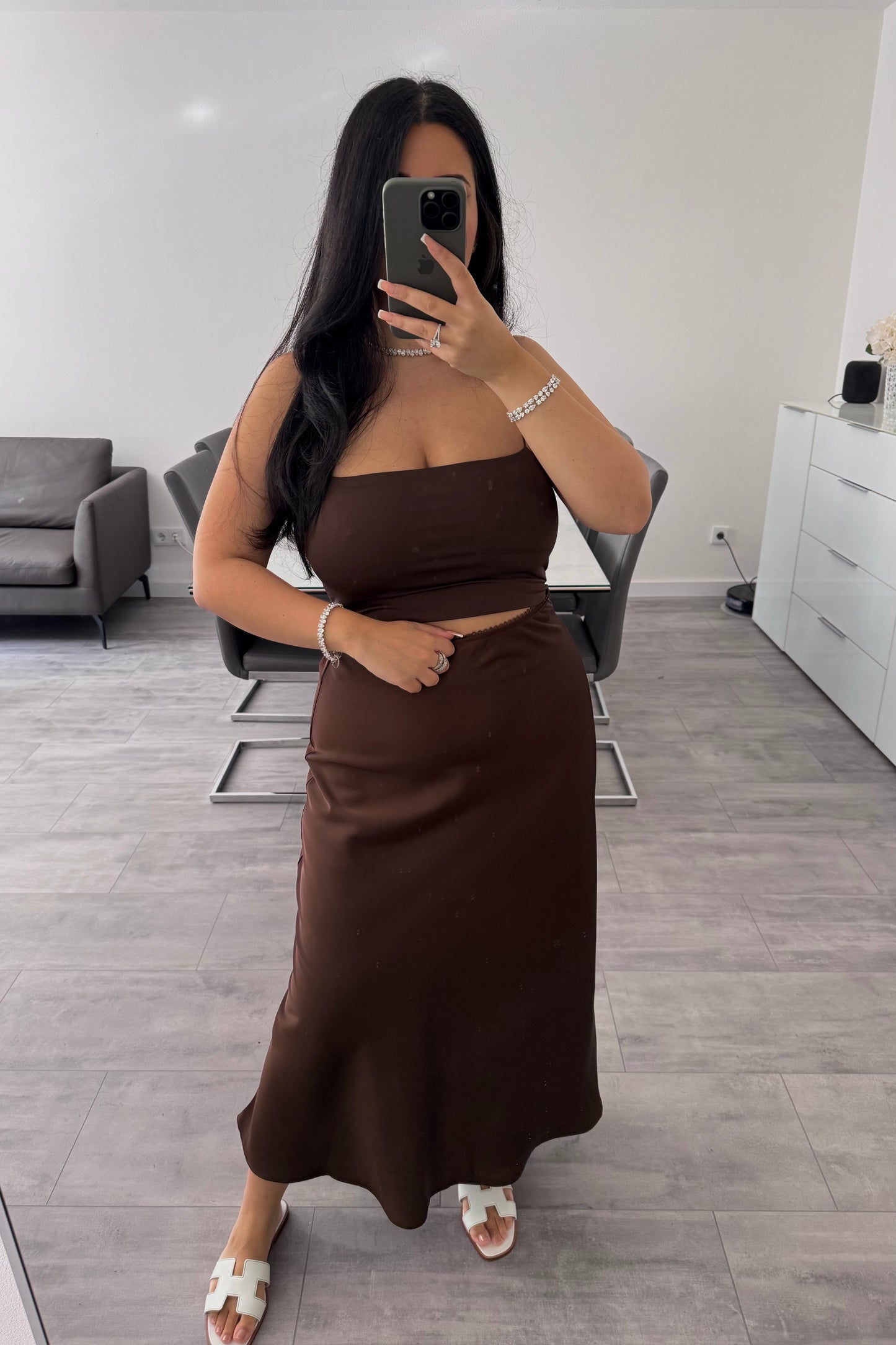 SATIN ROCK CHOCOLATE – Miss Nova Damenmode
