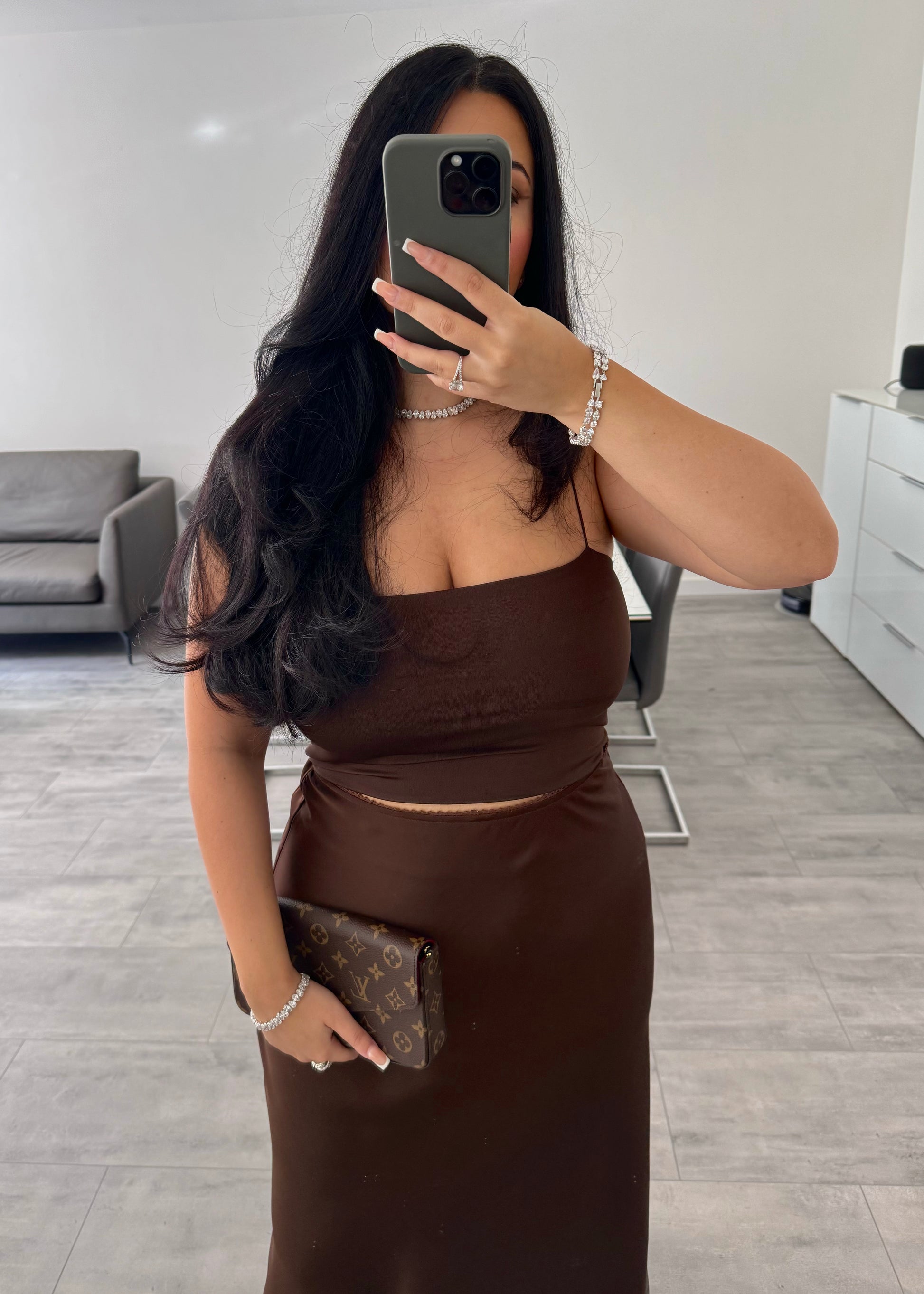 SATIN ROCK CHOCOLATE – Miss Nova Damenmode