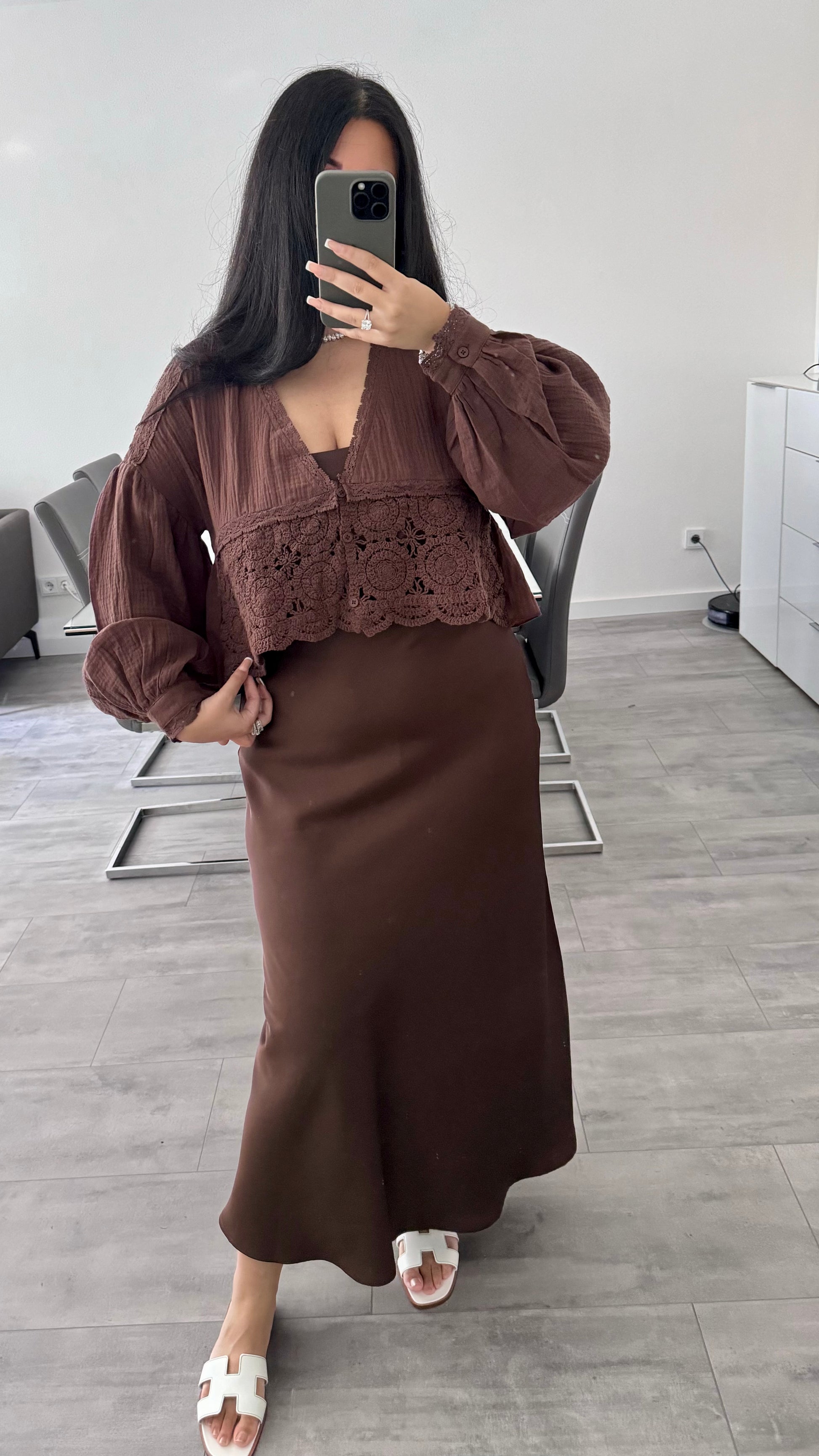 SATIN ROCK CHOCOLATE – Miss Nova Damenmode