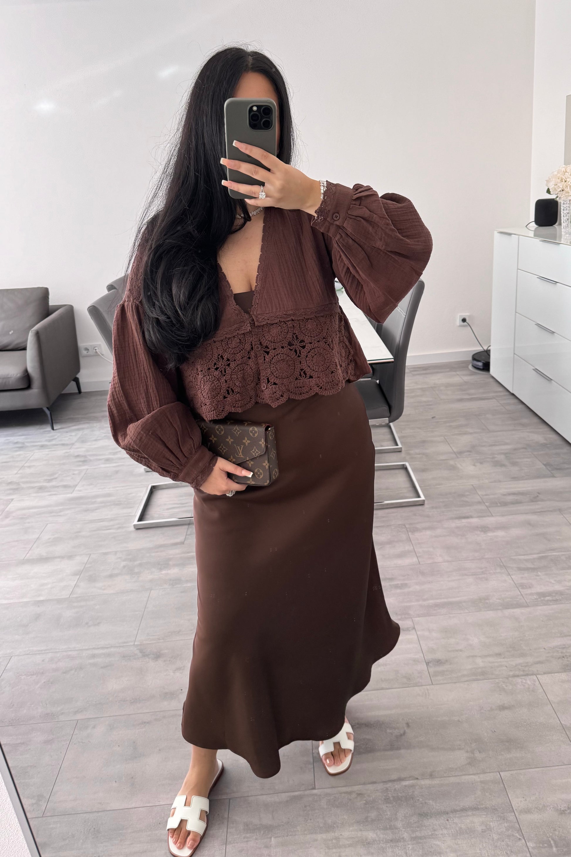 SATIN ROCK CHOCOLATE – Miss Nova Damenmode