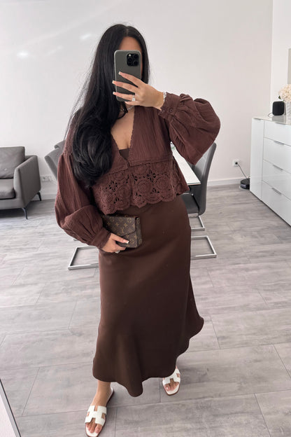 SATIN ROCK CHOCOLATE – Miss Nova Damenmode