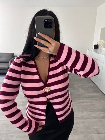 STRICKOBERTEIL SERAPHINA BERRY – Miss Nova Damenmode