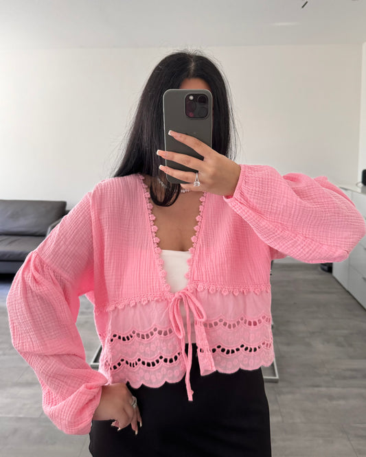 MUSSELIN BLUSE MALIA ROSA