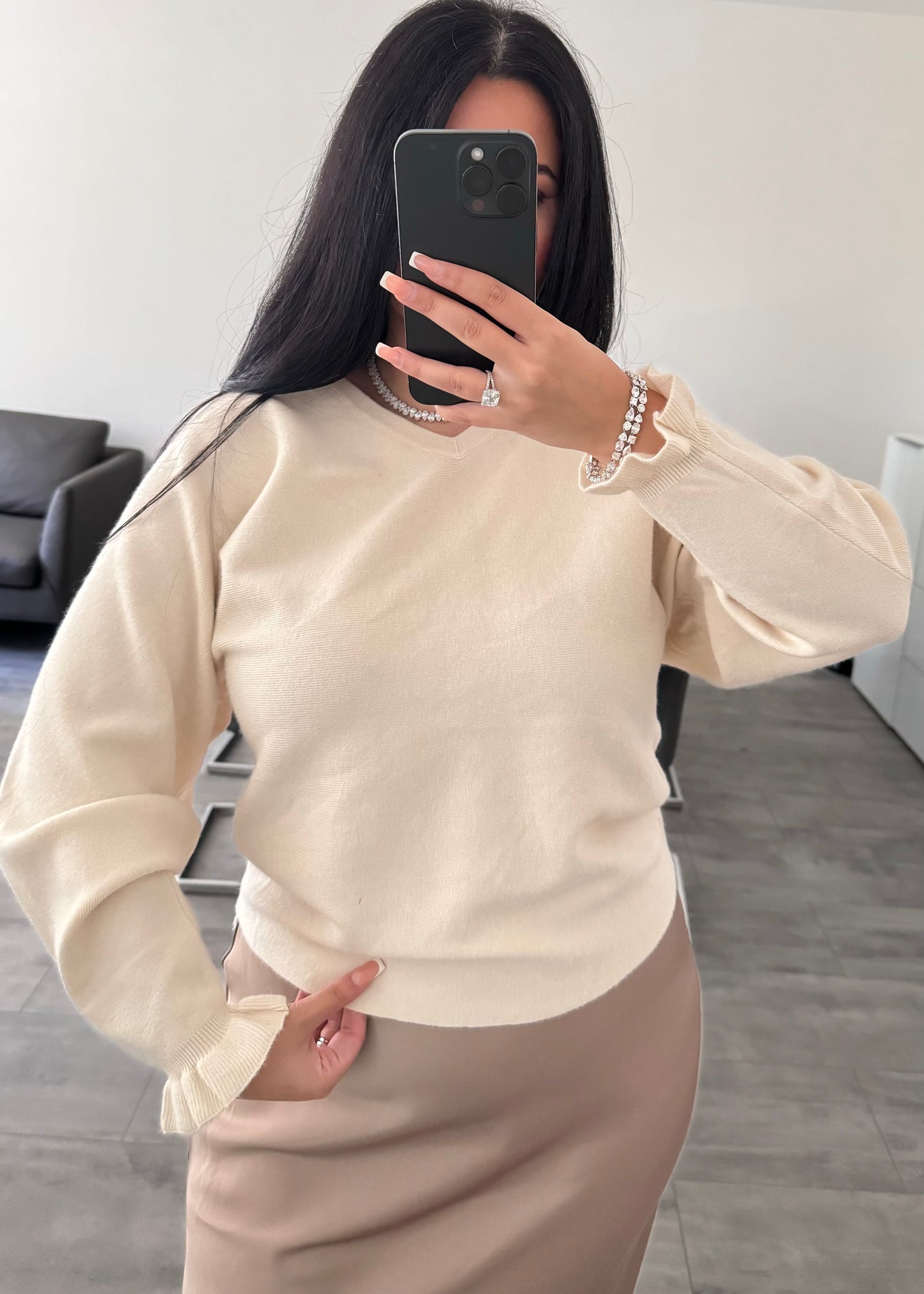PULLOVER ELISA BEIGE – Miss Nova Damenmode