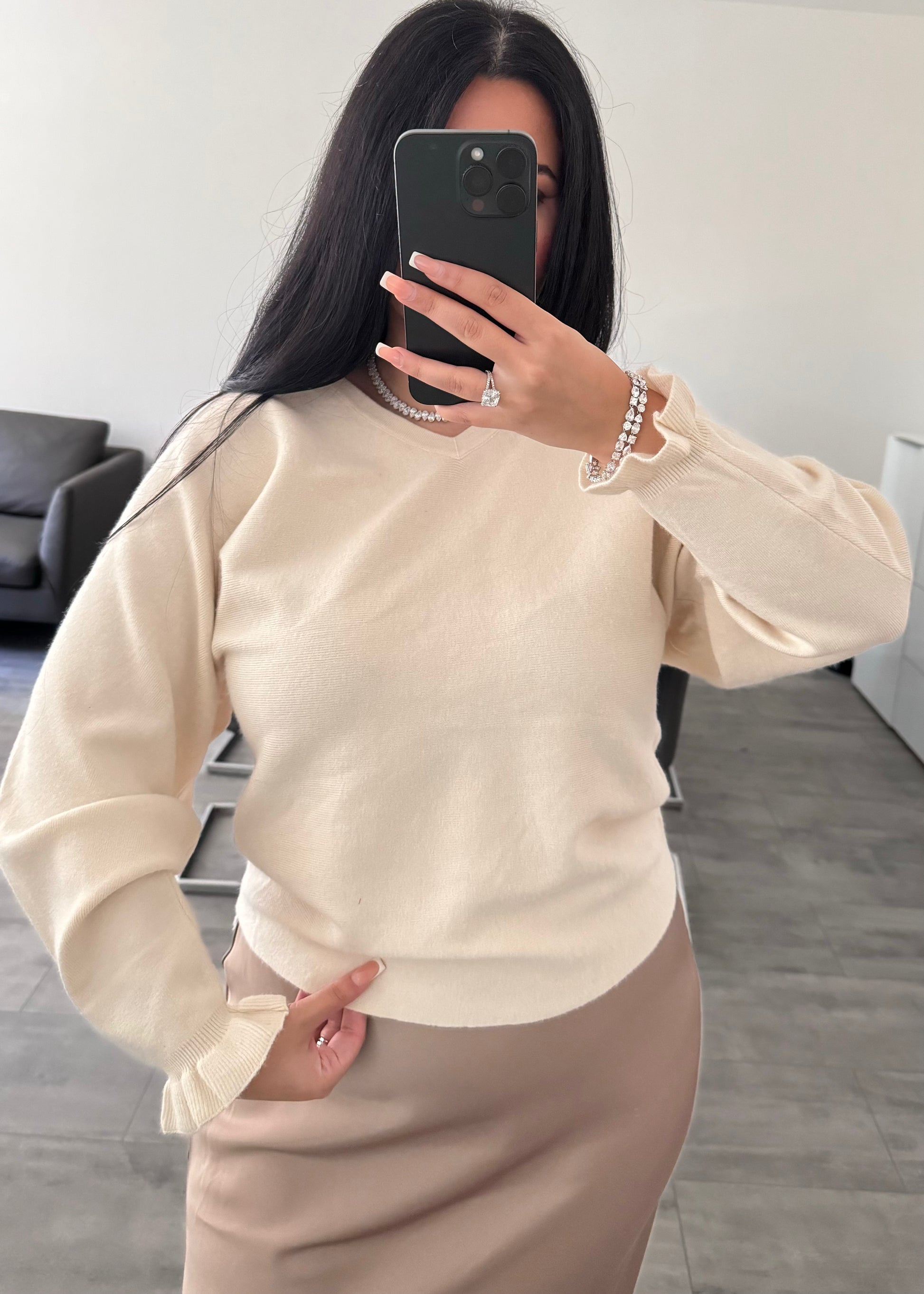 PULLOVER ELISA BEIGE – Miss Nova Damenmode