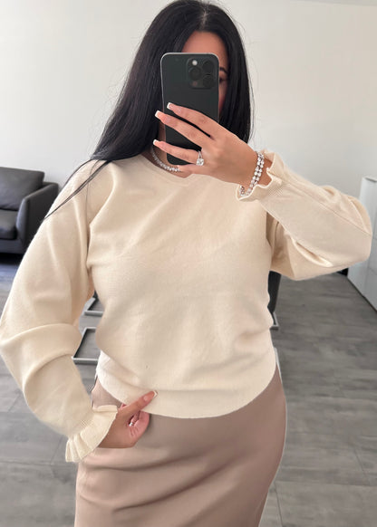 PULLOVER ELISA BEIGE – Miss Nova Damenmode