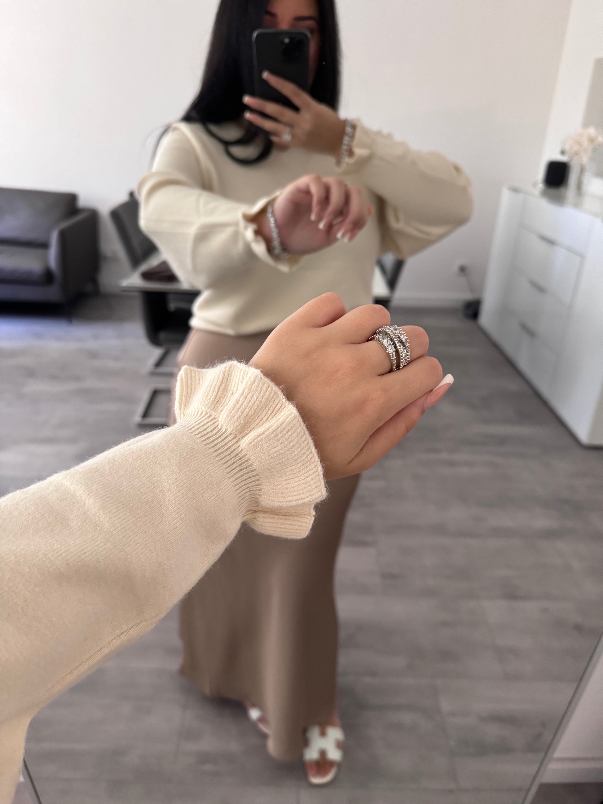PULLOVER ELISA BEIGE – Miss Nova Damenmode