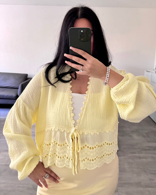 MUSSELIN BLUSE MALIA GELB