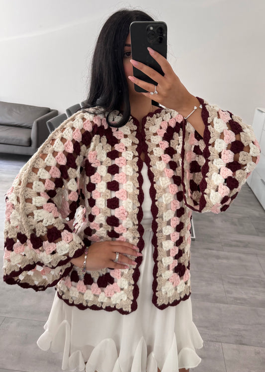 CROCHET CARDIGAN SOFT BLUSH