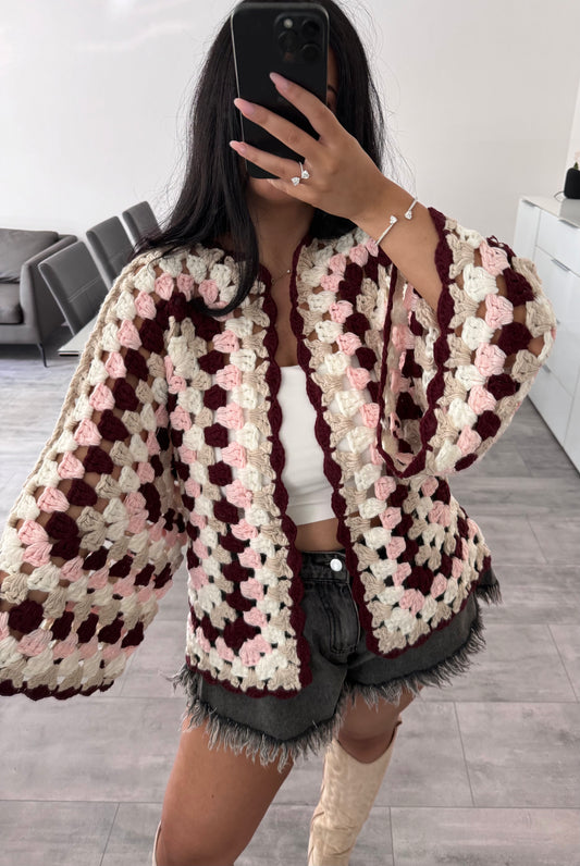 CROCHET CARDIGAN SOFT BLUSH