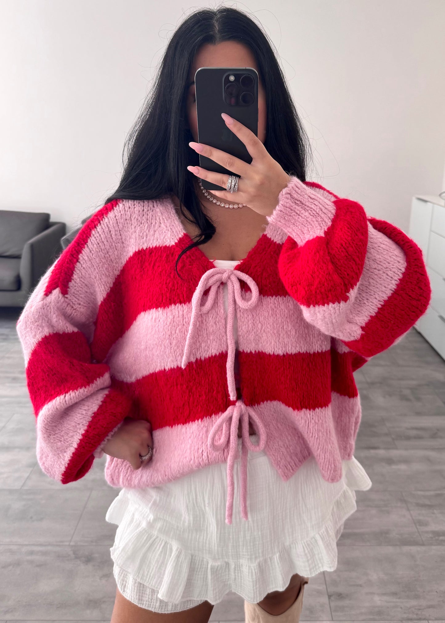 CARDIGAN MALIA ROUGE/ROSE