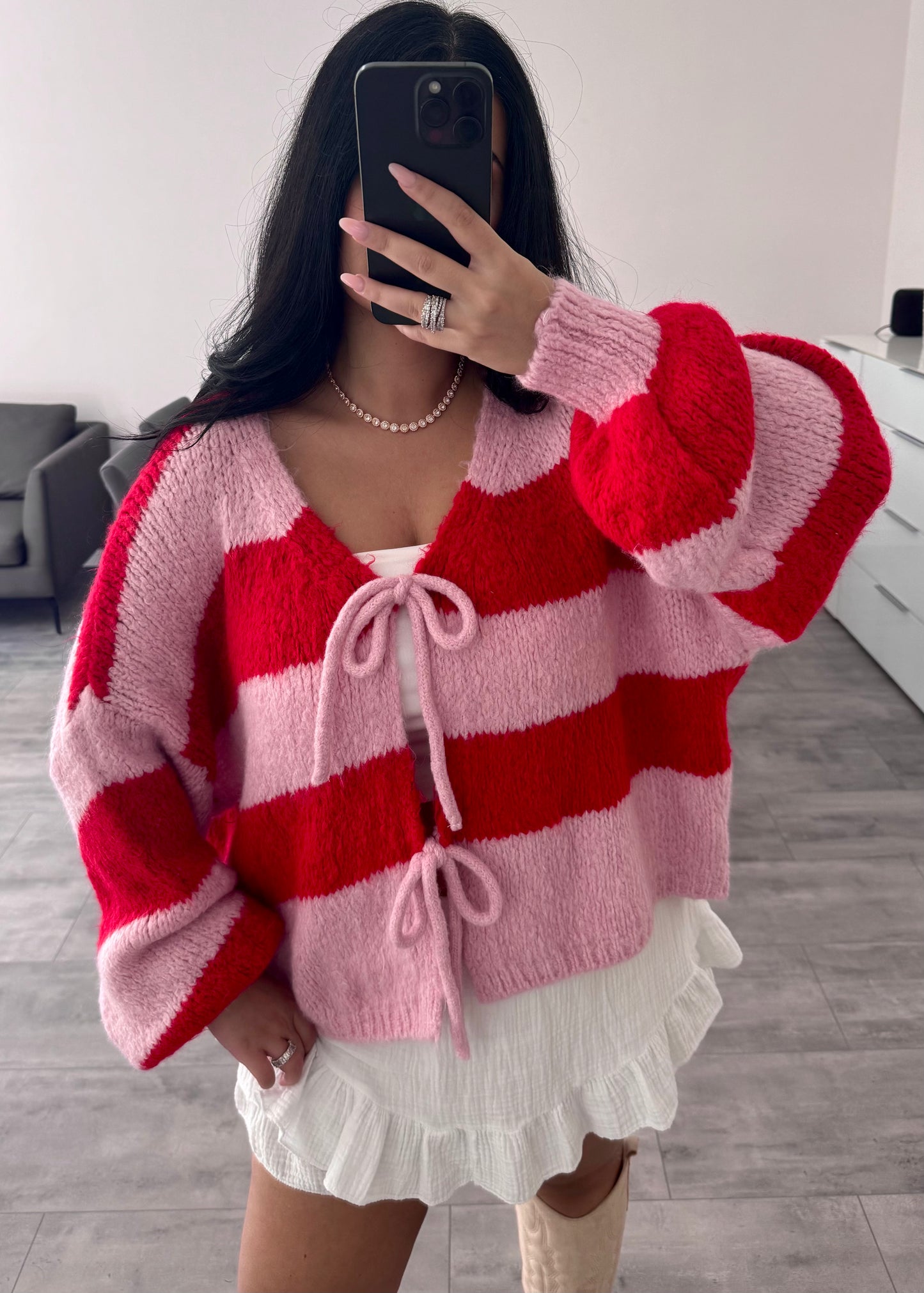 CARDIGAN MALIA ROUGE/ROSE