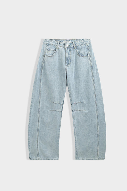 BARRELL BALLOON JEANS KEHLANI HELLBLAU MIT STRETCH Musselin kaufen | Miss Nova