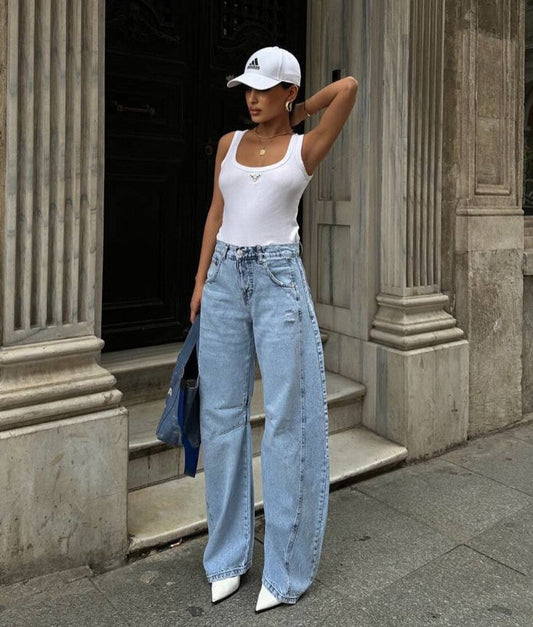 BARRELL BALLOON JEANS KEHLANI HELLBLAU MIT STRETCH