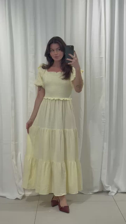 MAXI MUSSELINKLEID SOFIA MIT SCHLEIFENDETAILS